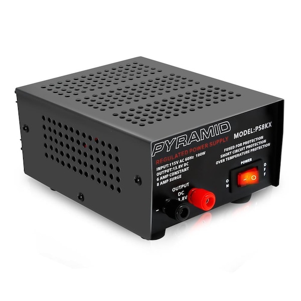 Pyramid AC to DC Converter, 115V AC to 13.8V DC, 60 Hz - PS8KX