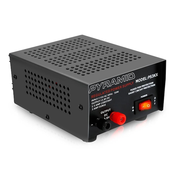 Pyramid AC to DC Converter, 115V AC to 13.8V DC, 60 Hz - PS3KX