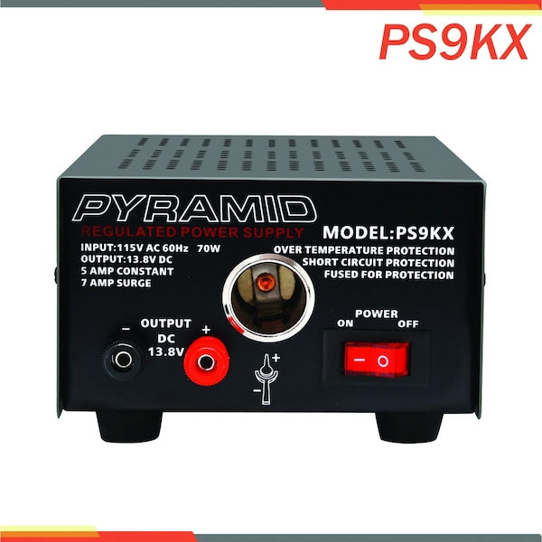 Pyramid AC to DC Converter, 115V AC to 13.8V DC, 60 Hz - PS9KX
