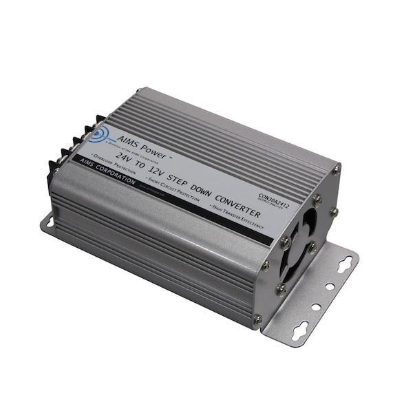 Aims Power DC to DC Converter, 24V DC to 12V DC, 0 Hz, Aluminum - CON40A2412