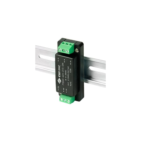 Cui Inc DC to DC Converter, 24V DC to 12/ -12V DC, 20VA, 0 Hz, DIN Rail - PYB20-Q24-D12-DIN