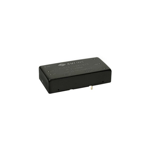 Cui Inc DC to DC Converter, 48V DC to 12/ -12V DC, 15VA, 0 Hz - PYB15-Q48-D12