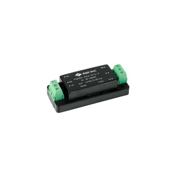 Cui Inc DC to DC Converter, 48V DC to 12V DC, 50VA, 0 Hz - PQA50-D48-S12-T