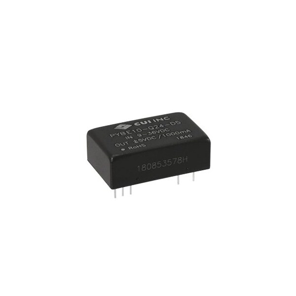 Cui Inc DC to DC Converter, 48V DC to 12V DC, 10VA, 0 Hz - PYBE10-Q48-S12