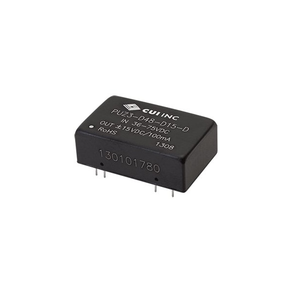 Cui Inc DC to DC Converter, 48V DC to 12V DC, 3VA, 0 Hz - PUZ3-D48-S12-D