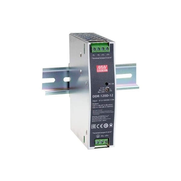 Mean Well 120W DIN Rail DC-DC Converter - DDR-120B-12