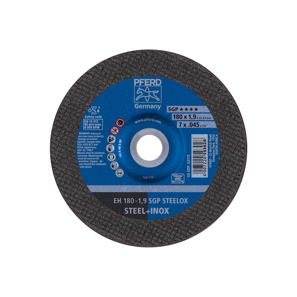 7" x .045" Rueda de corte, 7/8" A.H. - SGP STEELOX - Tipo 27 - 63175
