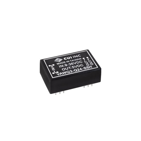 Cui Inc DC to DC Converter, 48V DC to 15/ -15V DC, 3VA, 0 Hz - VAWQ3-Q48-D15H