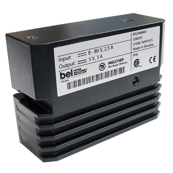 Bel Power Solutions DC to DC Converter, 8-80V DC to 5V DC, 15VA, 0 Hz, Through Hole - PSR53-9G