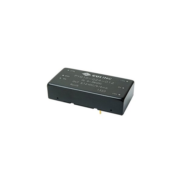 Cui Inc DC to DC Converter, 48V DC to 12V DC, 10VA, 0 Hz - PYB10-Q48-D12