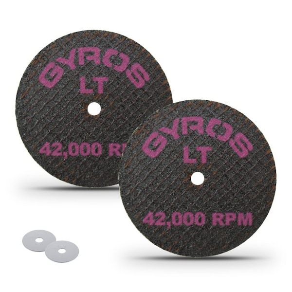 Rueda de corte reforzada de resina doble Gyros LT 1.75", para materiales de baja resistencia, tamaño de diámetro 1.75", paquete de 10 piezas - 11-21702