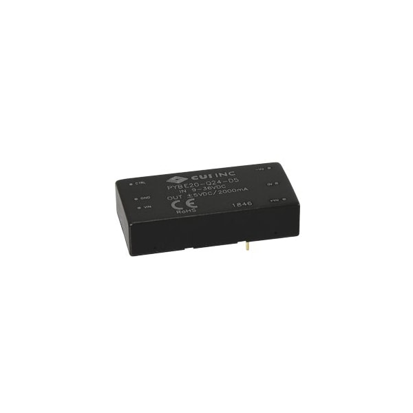 Cui Inc DC to DC Converter, 48V DC to 12/ -12V DC, 10VA, 0 Hz - PYBE20-Q48-D12