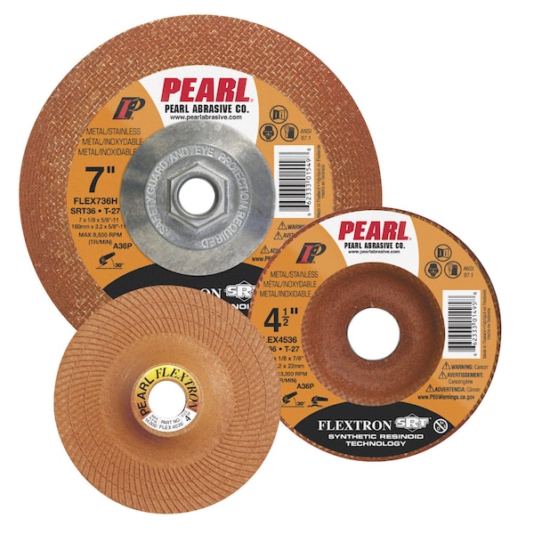 Rueda de esmerilado flexible Pearl SRT Flextron 4-1/2 x 1/8 x 7/8 SRT120 - FLEX4512