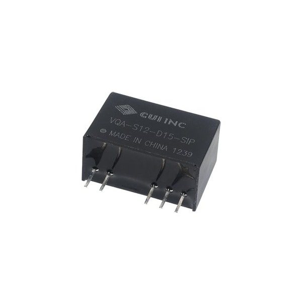 Cui Inc DC to DC Converter, 15V DC to 9/ -9V DC, 1VA, 0 Hz - VQA-S15-D9-SIP