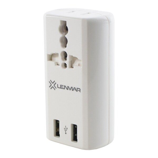 Lenmar Ultra-Compact All-in-One Travel Adapter with USB Port, White - AC150USBW