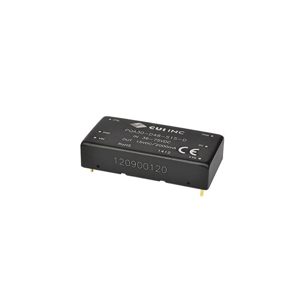 Cui Inc DC to DC Converter, 24V DC to 15V DC, 30VA, 0 Hz - PQA30-D24-S15-D