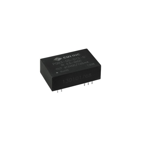 Cui Inc DC to DC Converter, 48V DC to 12/-12V DC, 3VA, 0 Hz - PQB3-D48-D12-D