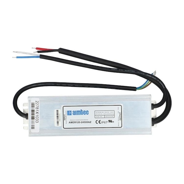 Aimtec AC/DC to DC Converter, 90-305V AC/130-430V DC to 36-50V DC, 125VA, 47 to 440 Hz, Aluminum - AMER120-50250AZ