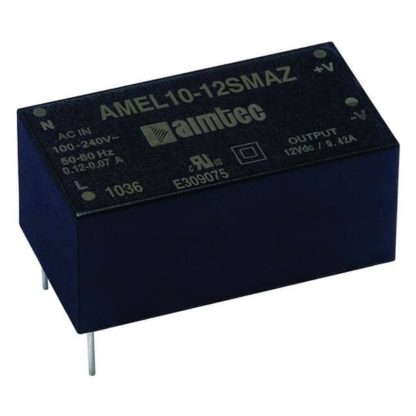 Aimtec AC/DC to DC Converter, 90-264V AC/130-370V DC to 3.3/5V DC, 7.9VA, 47 to 440 Hz - AMEL10-3.35DMAZ