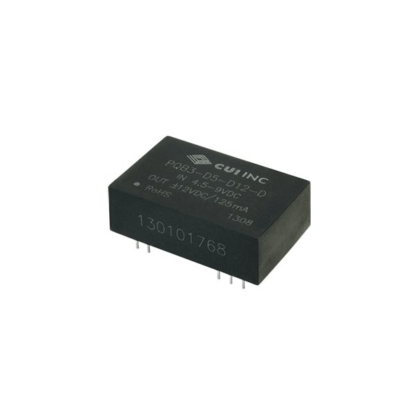 Cui Inc DC to DC Converter, 12V DC to 12V DC, 3VA, 0 Hz - PQB3-D12-S12-D