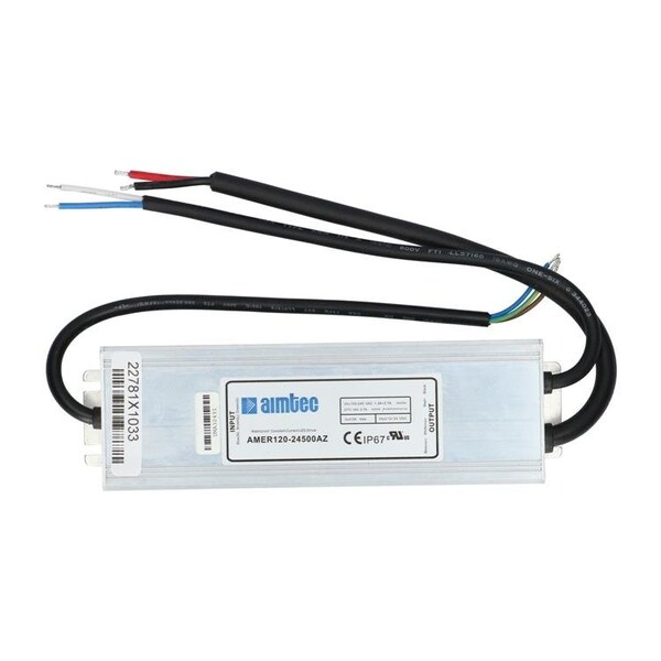 Aimtec AC/DC to DC Converter, 90-305V AC/130-430V DC to 12-24V DC, 120VA, 47 to 440 Hz, Aluminum - AMER120-24500AZ