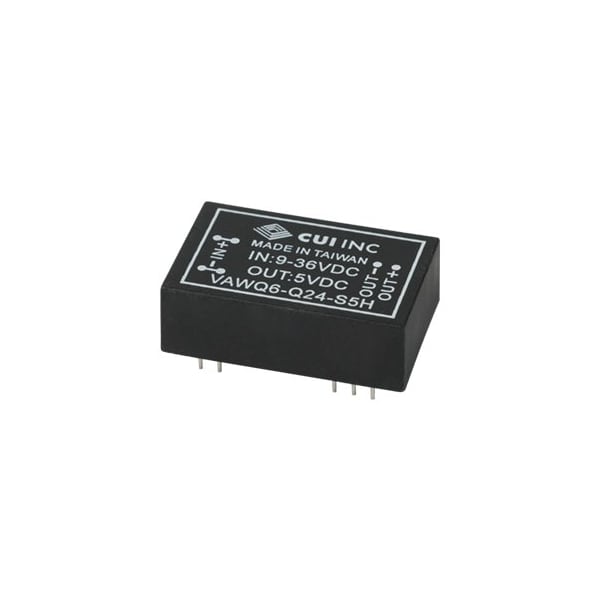 Cui Inc DC to DC Converter, 48V DC to 15V DC, 6VA, 0 Hz - VAWQ6-Q48-S15H