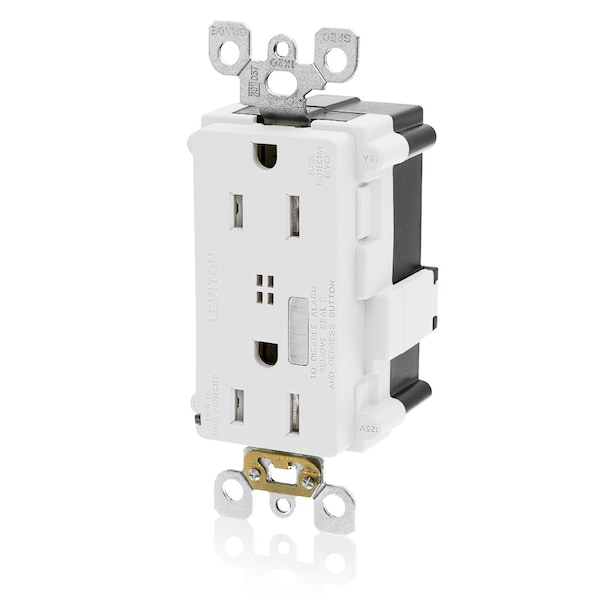 Leviton Surge Suppressor, 125V, 2 Poles, 3 Wires + Self-Ground - MT728-W
