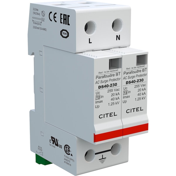 Citel Surge Protection Device, 3 Phase, 230/400V, 2 Wires - DS42S-230
