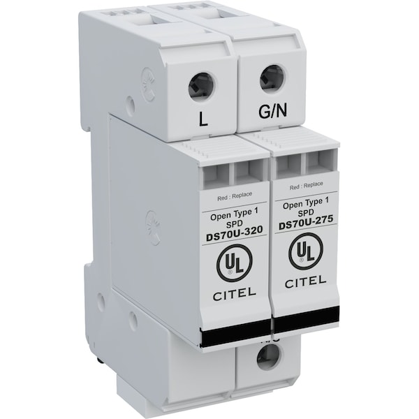 Citel Surge Protection Device, 1 Phase, 230V, 2 Poles, 2 Wires - DS72US-230S