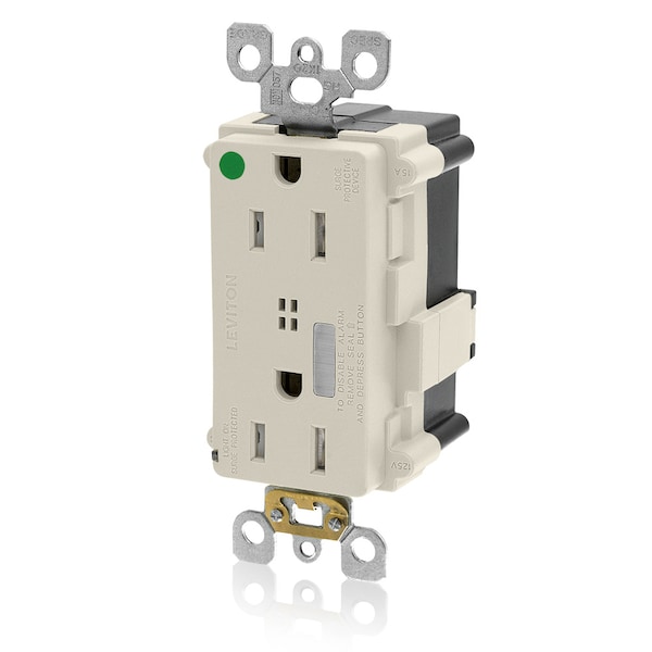 Leviton Surge Suppressor, 125V, 2 Poles, 3 Wires + Self-Ground - MT828-T