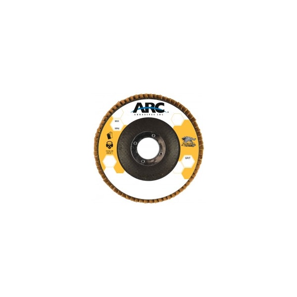 Arc Abrasives 7" x 7/8" T27 - Disco de láminas de fibra de vidrio PREDATOR con cara plana, grano 40 - 71-10864FF