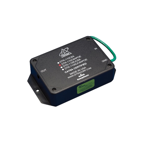 Ditek 10 GIGABIT ETHERNET SURGE, PROTECTION, CAT6A SURGE DEVICE, POE - DTK-110C6APOE