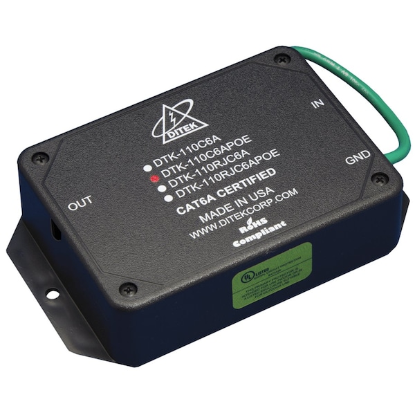 Ditek 10 GIGABIT ETHERNET SURGE, PROTECTION, CAT6A SURGE DEVICE, POE - DTK-110C6APOE