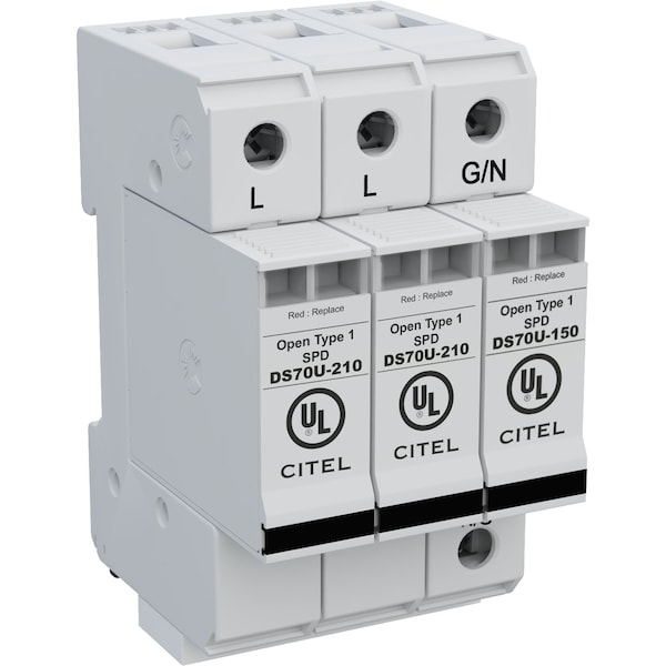 Citel Surge Protection Device, 1 Phase, 120/240V, 3 Wires - DS73US-120T