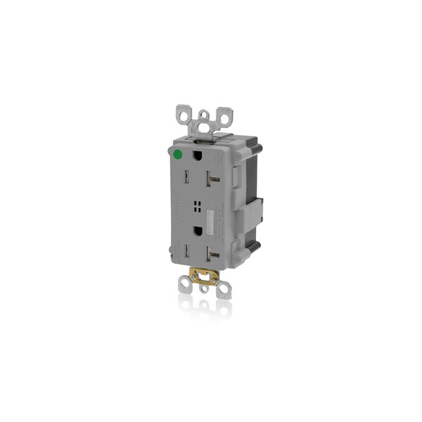 Leviton Surge Suppressor, 125V, 2 Poles, 3 Wires + Self-Ground - MT838-GY