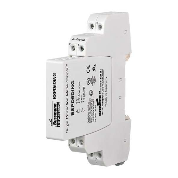 Eaton Bussmann Surge Protection Device, 1 Phase, 5V, 4 Poles, 4 Wires - BSPD5DINLHF