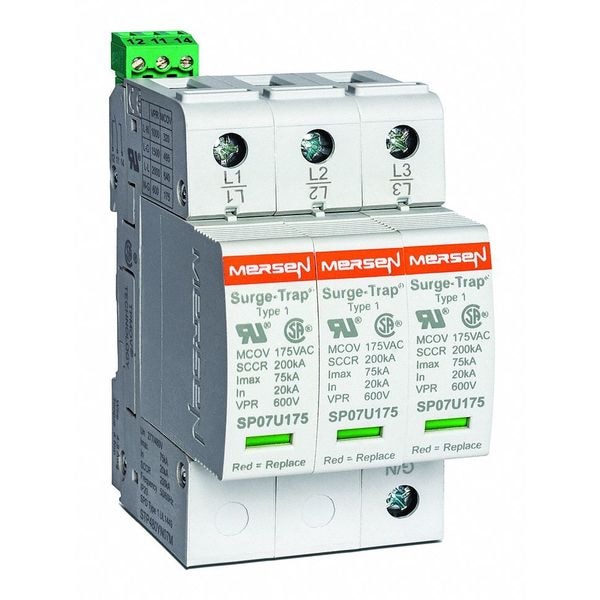 Mersen Surge Protection Device, 3 Phase, 347/600V AC, 3 Poles, 4 Wires - STP600Y07M