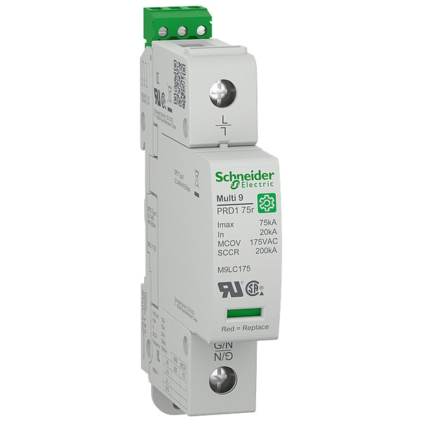Schneider Electric Surge Arrester, 1 Phase, 120V, 1 Poles, 2 Wires - M9L11120