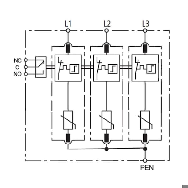 Automation Systems Interconnect Surge Protection Device, 3 Phase, 240/415V, 3 Poles, 3 Wires - ASISP275A-3P