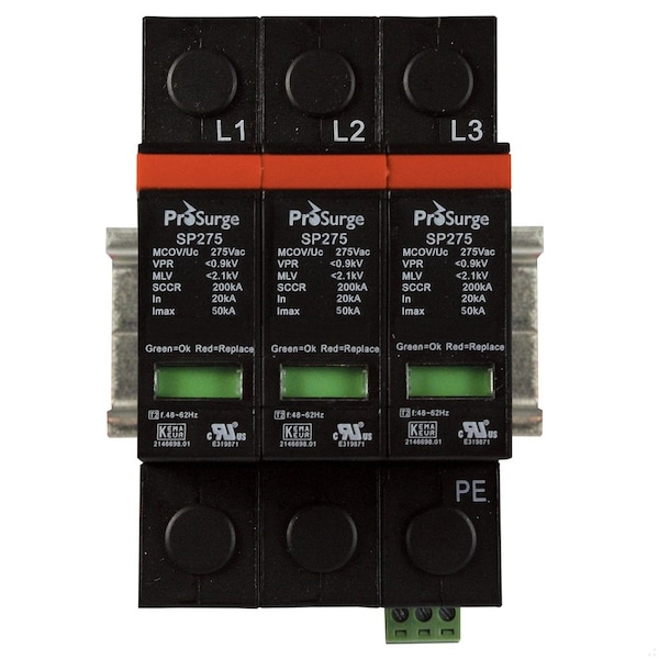 Automation Systems Interconnect Surge Protection Device, 3 Phase, 240/415V, 3 Poles, 3 Wires - ASISP275A-3P