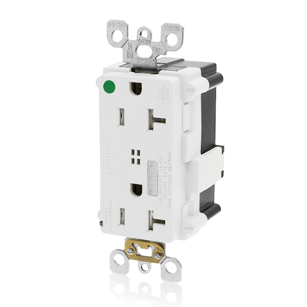 Leviton Surge Suppressor, 125V, 2 Poles, 3 Wires + Self-Ground - MT838-W