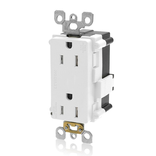 Leviton Surge Suppressor, 125V, 2 Poles, 3 Wires + Self-Ground - MT528-W