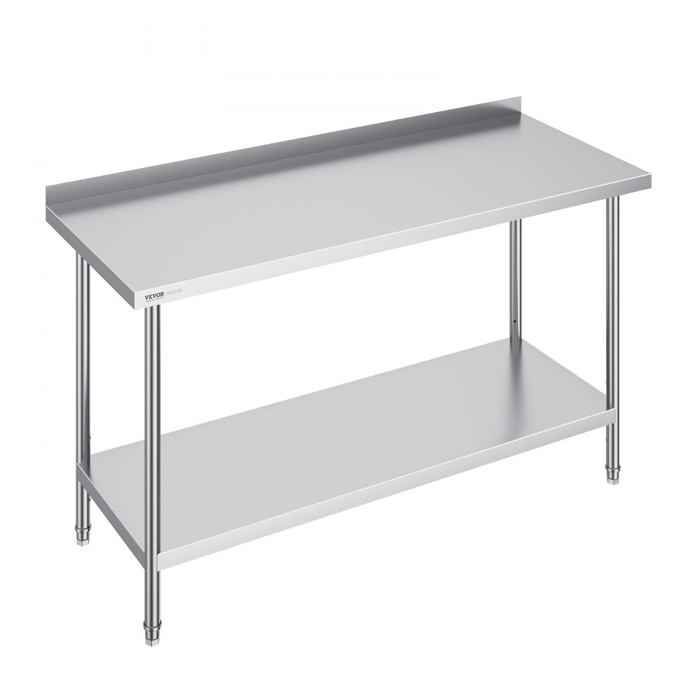 VEVOR 24 x 60 x 36 Inch Stainless Steel Work Table, Commercial Food Prep Worktable Heavy Duty Prep Worktable, Metal Work Table with Adjustable Height for Restaurant, Home and Hotel - CFBXGGZTLCWJ81648V0