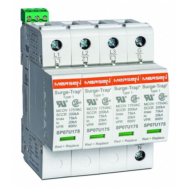 Mersen Surge Protection Device, 3 Phase, 480V AC, 4 Poles, 5 Wires - STP480YN07