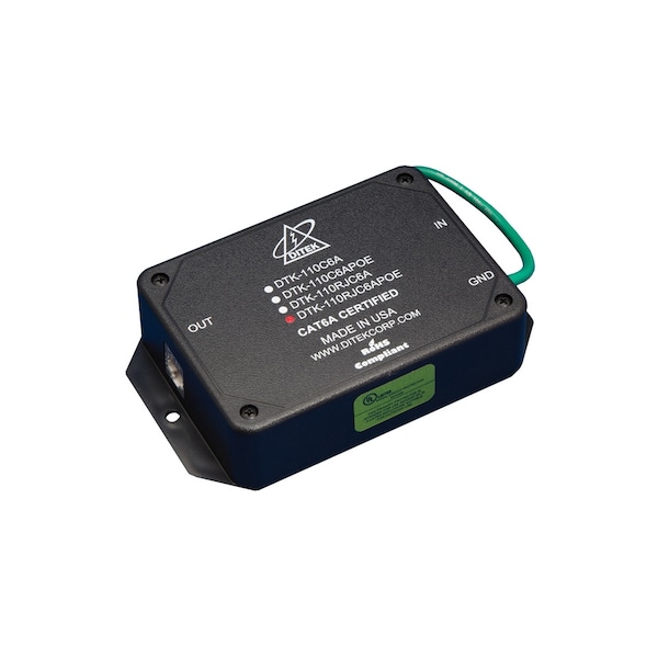 Ditek CAT6A POE SURGE PROTECTION, WITH RJ45 IN/ 110 OUT,  - DTK-110RJC6APOE
