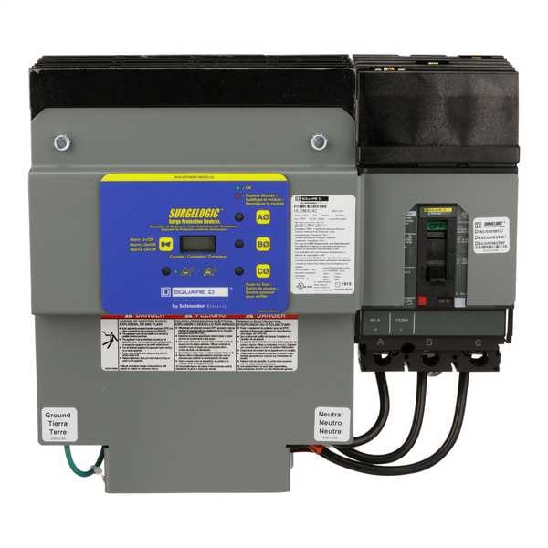 Square D Surge Protection Device, 3 Phase, 120/208V AC, 3 Poles, 4 Wires, 240kA - HL2IMA24C