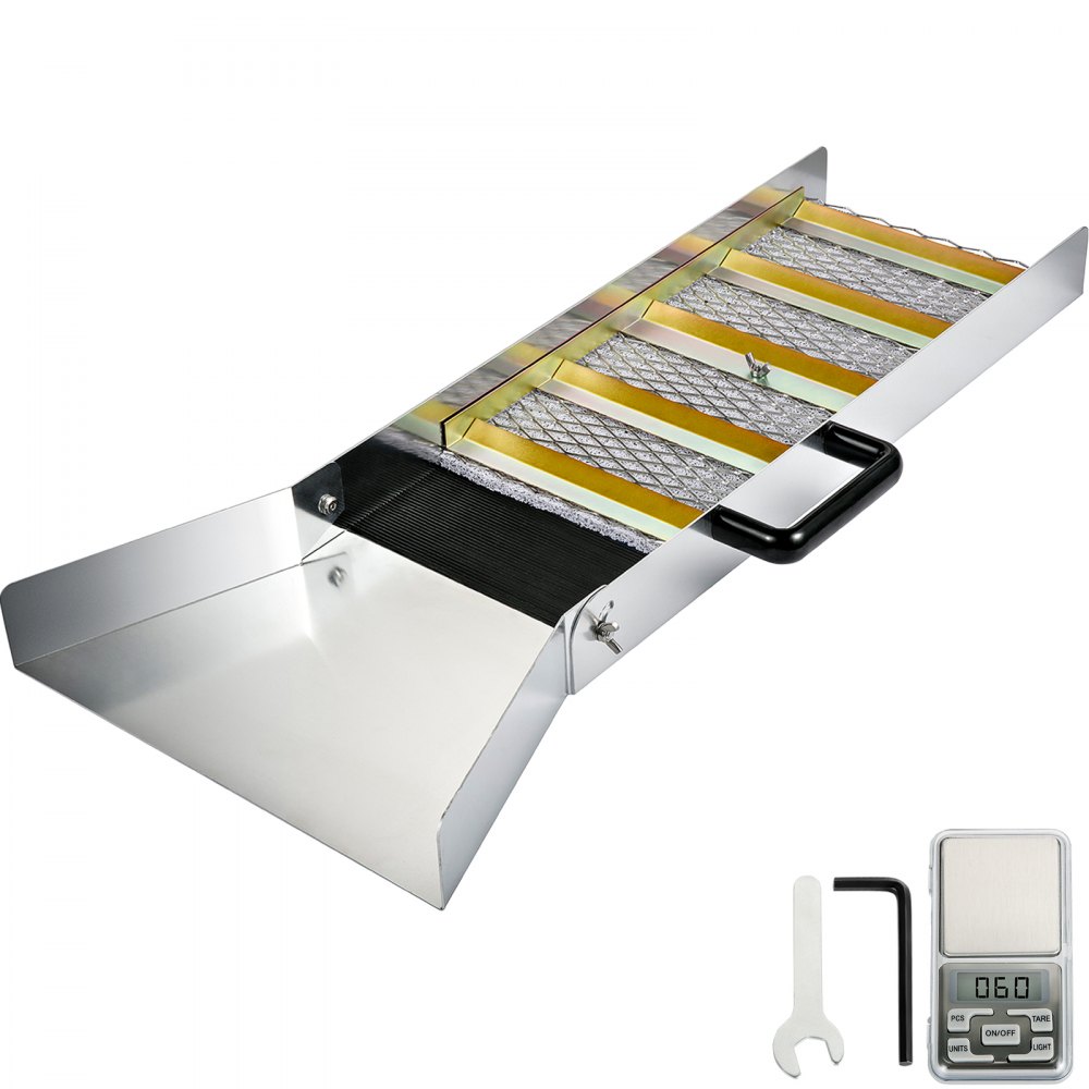 VEVOR Aluminum Alloy Sluice Box, Compact 30" Long Sluice Boxes for Gold, Lightweight Gold Sluice Equipment, Portable Sluice Boxes w/Miner's Moss, River, Creek, Gold Panning, Prospecting, Dredging - TJGJJSLCX307L1K24V0