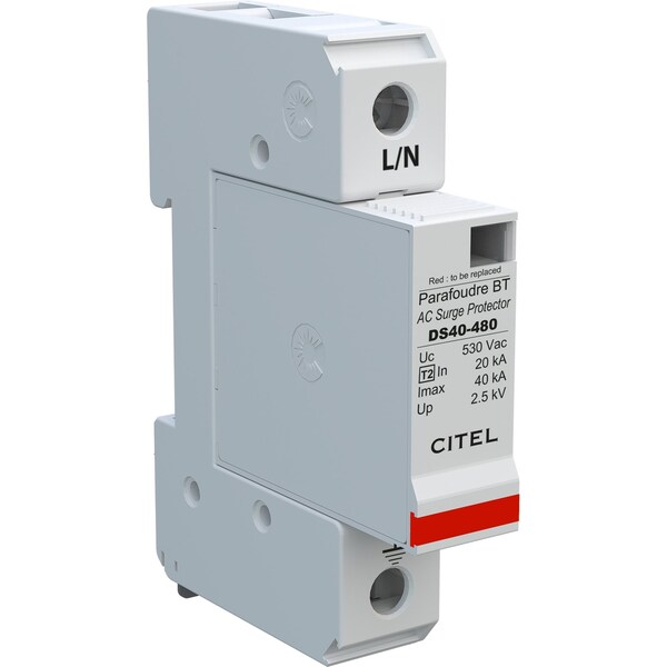 Citel Surge Protection Device, 1 Phase, 480V, 2 Poles, 2 Wires - DS41S-480