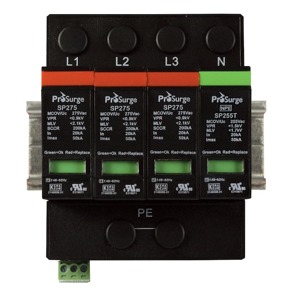 Automation Systems Interconnect Surge Protection Device, 3 Phase, 240/415V, 4 Poles, 4 Wires - ASISP275A-3PN