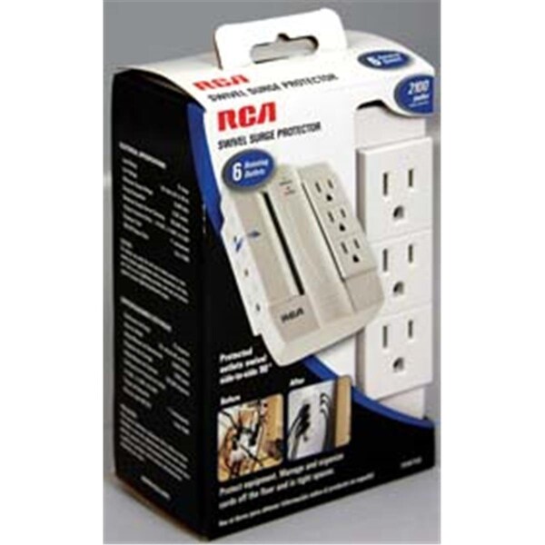 Audiovox RCA 6 Outlet Swivel Surge Protector - AU87219